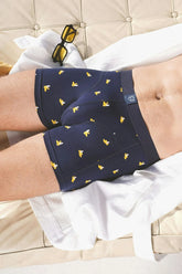 Boxer bleu marine à motifs banane